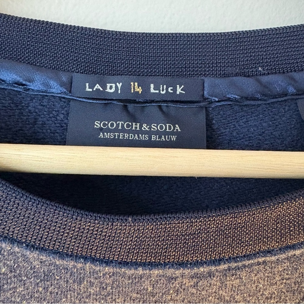 Scotch & Soda Amsterdam Blauw Logo Navy Sweatshirt size M - Picture 8 of 11